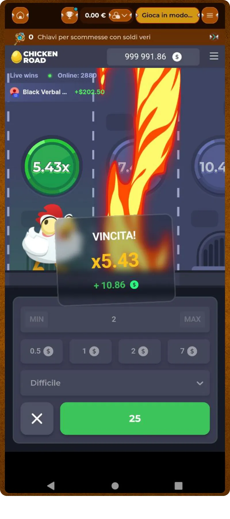 Moltiplicatore alto Chicken Road